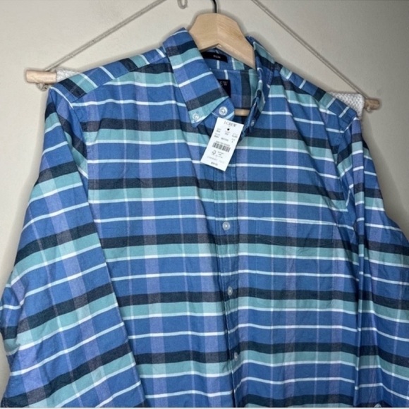 J. Crew Plaid Slim Flex Oxford Button Down Shirt Small - Picture 3 of 5